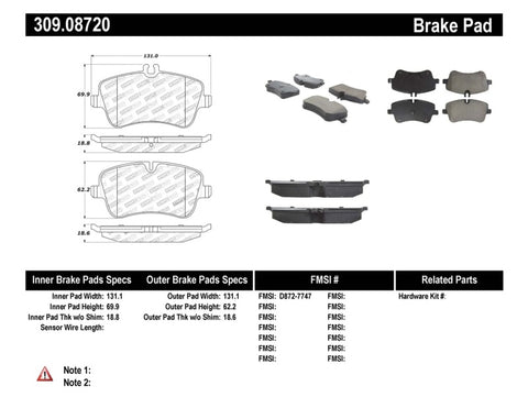 StopTech Performance Brake Pads - 309.08720