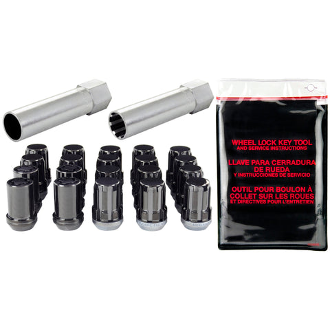 McGard SplineDrive Tuner 5 Lug Install Kit w/Locks & Tool (Cone) M12X1.5 / 13/16 Hex - Blk - 65557BK