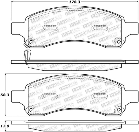 StopTech Street Select Brake Pads - Rear - 305.11690