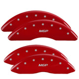 MGP 4 Caliper Covers Engraved Front & Rear MGP Red Finish Silver Characters 2016 Buick Regal - 49012SMGPRD