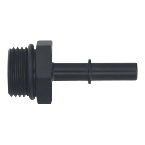 DeatschWerks 10AN ORB Male to 5/16in Male EFI Quick Connect Adapter - Anodized Matte Black - 6-02-0124-B