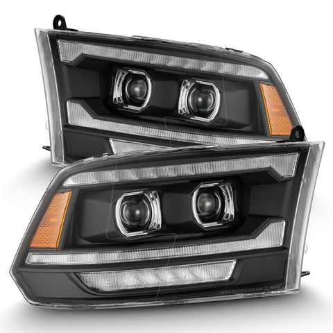 AlphaRex 09-18 Ram 1500/2500 PRO-Series Proj Headlights Black w/Sequential Signal and Top/Middle DRL - 880561