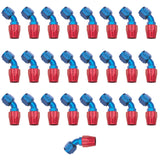 Russell Performance -8 AN Red/Blue 45 Degree Full Flow Hose End (25 pcs.) - 610108