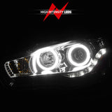 ANZO 2008-2015 Mitsubishi Lancer Projector Headlights w/ Halo Chrome (CCFL) - 121427