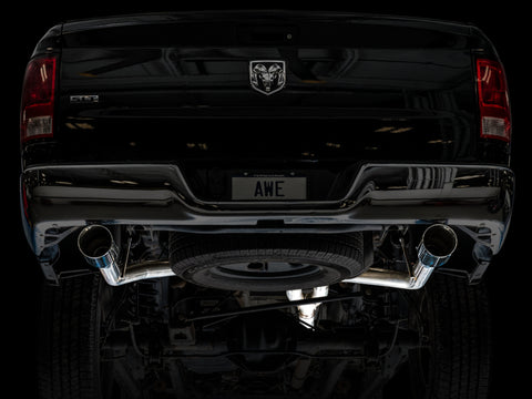 AWE Tuning 09-18 RAM 1500 5.7L (w/o Cutout) 0FG Dual Rear Exit Cat-Back Exhaust - Chrome Silver Tips - 3015-32101