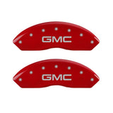 MGP 4 Caliper Covers Engraved Front & Rear GMC Red finish silver ch - 34209SGMCRD