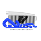 Mishimoto Subaru 02-07 WRX/04-07 STi Top-Mount Intercooler Kit - Powder Coated Silver & Blue Hoses - MMTMIC-WRX-01SLBL