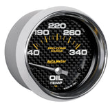 Autometer Marine Carbon Fiber Electric Oil Temperature Gauge 2-5/8in 140-300 Deg F - 200765-40