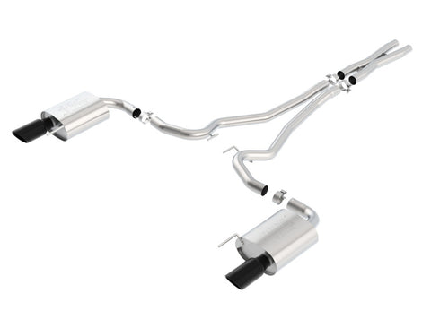 Borla Atak S Cat-Back 15-17 Ford Mustang GT 5.0L V8 MT/AT 2.5in pipe 4in tip (Black Chrome) - 140591BC