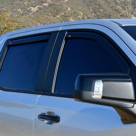 Westin 19-21 Chevy Silverado Crew Cab Pickup In-Channel Wind Deflector 4pc - Smoke - 72-39429