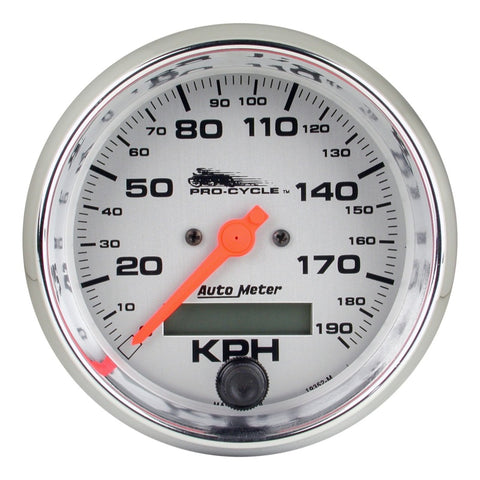 Autometer Pro-Cycle Gauge Speedo 3 3/4in 120 Mph Elec Silver - 19352