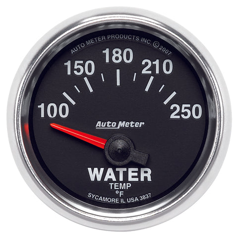 Autometer GS 52mm 100-250 Deg F Short Sweep Electronic Water Temperature Gauge - 3837