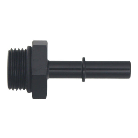 DeatschWerks 8AN ORB Male to 5/16in Male EFI Quick Connect Adapter - Anodized Matte Black - 6-02-0123-B