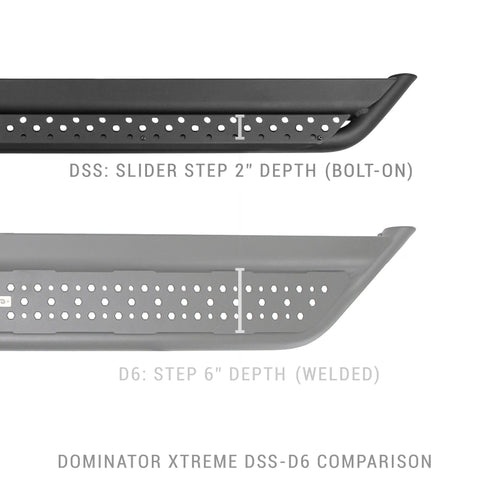 Go Rhino Dominator Extreme DSS Sliders (2 Door/Cab Length) 52in. - Tex. Blk - DSS60052T