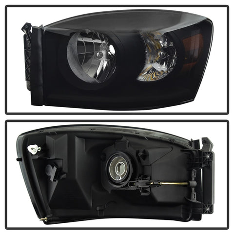 Xtune Dodge Ram 1500 06-08 Amber Crystal Headlights Black Smoked HD-JH-DR06-AM-BSM - 9030369