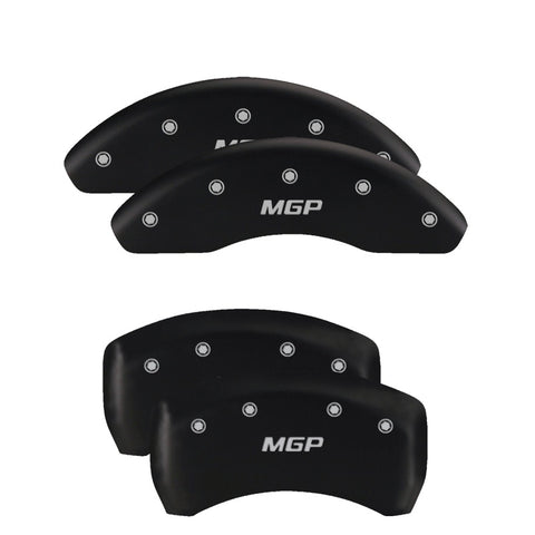 MGP 4 Caliper Covers Engraved Front & Rear MGP Black finish silver ch - 17211SMGPBK