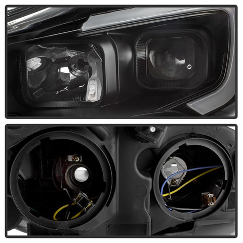 xTune 13-16 Ford Escape LED Light Bar Halogen Projector Headlights - Black (PRO-JH-FESCA13-LB-BK) - 9042904