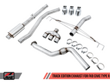 AWE Tuning 2017+ Honda Civic Type R Touring Edition Exhaust w/Front Pipe & Triple Chrome Silver Tips - 3015-52004