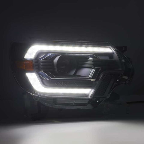 AlphaRex 12-15 Toyota Tacoma PRO-Series Projector Headlights Plank Style Alpha Black w/DRL - 880748