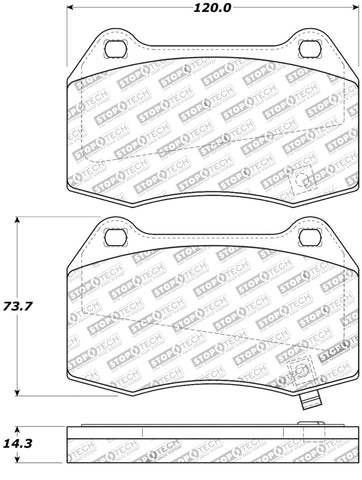 StopTech Street Touring 02-07 350z/G35 w/ Brembo Front Brake Pads - 308.09600