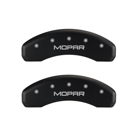 MGP 4 Caliper Covers Engraved Front & Rear MOPAR Red finish silver ch - 32014SMOPRD