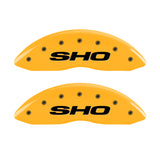 MGP 4 Caliper Covers Engraved Front & Rear SHO Yellow finish black ch - 10222SSHOYL