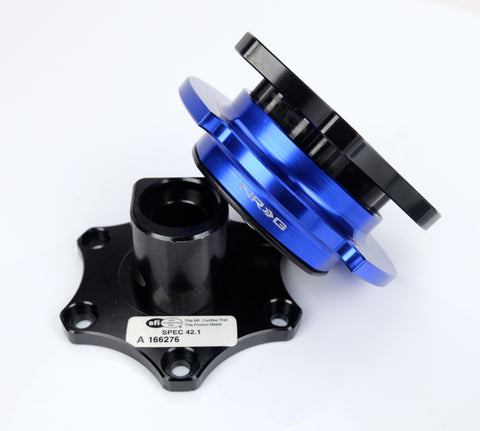 NRG Race Short Hub Datsun - Black Body Blue Ring - SRK-R200BK-BL