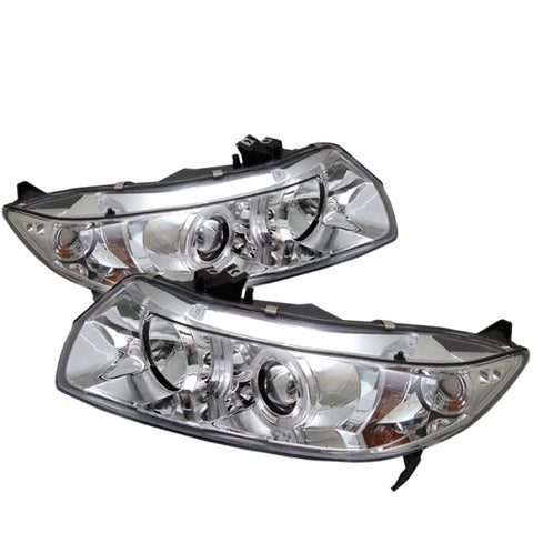 Spyder Honda Civic 06-08 2Dr Projector Headlights LED Halo Chrome High H1 Low H1 PRO-YD-HC06-2D-HL-C - 5010797