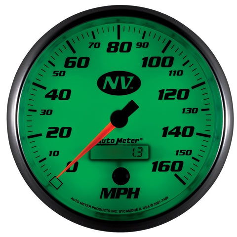 AutoMeter Gauge Speedometer 5in. 160MPH Elec. Programmable NV - 7489