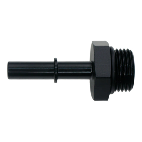 DeatschWerks 8AN ORB Male to 5/16in Male EFI Quick Connect Adapter - Anodized Matte Black - 6-02-0123-B