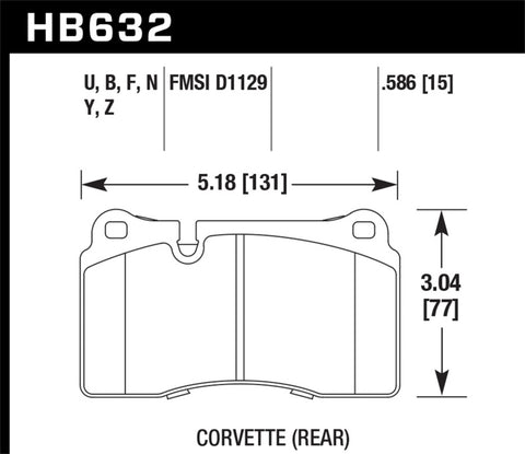 Hawk 2007-2015 Volkswagen Tourareg Base/V6/V6-Sport/TDI HPS 5.0 Performance Rear Brake Pads - HB632B.586