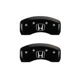 MGP 4 Caliper Covers Engraved Front Honda Engraved Rear H Logo Black finish silver ch - 20197SHOHBK