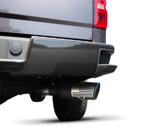 Gibson 14-18 GMC Sierra 1500 SLT 6.2L 4in Patriot Series Cat-Back Single Exhaust - Stainless - 70-0015