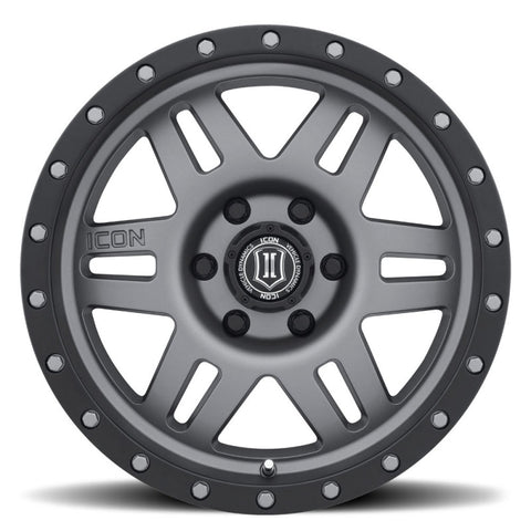 ICON Six Speed 17x8.5 6x5.5 25mm Offset 5.75in BS 108.1mm Bore Titanium Wheel - 1417858357TT