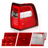 ANZO 07-17 For Expedition LED Taillights w/ Light Bar Chrome Housing Red/Clear Lens - 311410