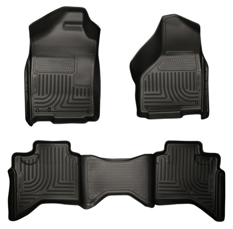 Husky Liners 03-08 Dodge Ram 1500/2500/3500 Quad Cab WeatherBeater Combo Black Floor Liners - 98031