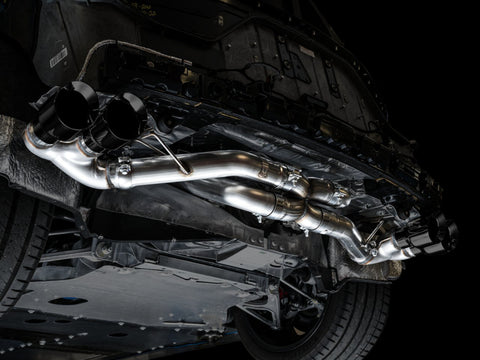 AWE Tuning 2020 Chevrolet Corvette (C8) Track Edition Exhaust - Quad Diamond Black Tips - 3020-43086