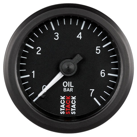 Autometer Stack Instruments 52mm 0-7 BAR M10 (M) Mechanical Oil Pressure Gauge - Black - ST3101