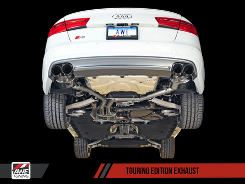AWE Tuning Audi C7 / C7.5 S6 4.0T Touring Edition Exhaust - Diamond Black Tips - 3015-43010