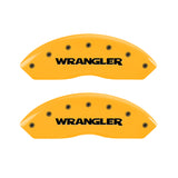 MGP 4 Caliper Covers Engraved Front & Rear Wrangler Yellow Finish Black Char 2003 Jeep Wrangler - 42014SWRGYL