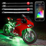 XK Glow Strip Million Color XKCHROME Smartphone App ATV/Motorcycle LED Light Kit 6xPod + 2x10In - KS-Moto-Mini