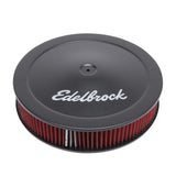 Edelbrock Air Cleaner Pro-Flo Series Round 14 In Diameter Cloth Element 3/8Indropped Base Black - 1225