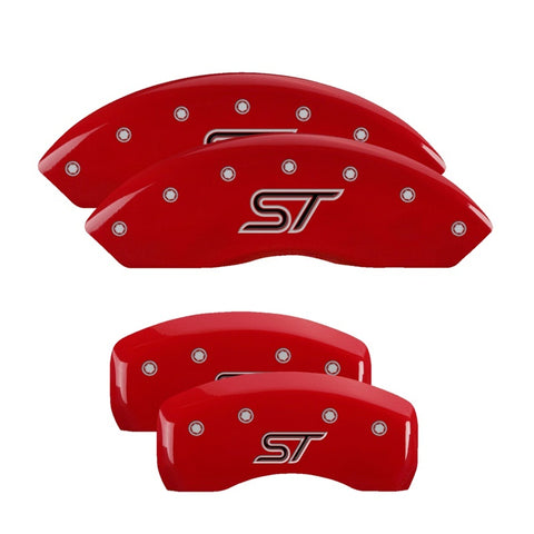 MGP 4 Caliper Covers Engraved Front & Rear ST Red finish silver ch - 10231SSTORD