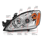 ANZO 2004-2007 Mitsubishi Lancer Projector Headlights w/ Halo Chrome (CCFL) - 121103