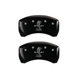 MGP 4 Caliper Covers Engraved Front Shelby Engraved Rear Tiffany Snake Black finish silver ch - 10197SSBYBK