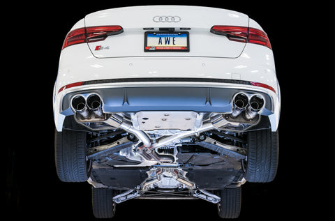 AWE Tuning Audi B9 S4 SwitchPath Exhaust - Non-Resonated (Silver 102mm Tips) - 3025-42030
