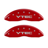 MGP 4 Caliper Covers Engraved Front & Rear Vtech Red finish silver ch - 20201SVTCRD