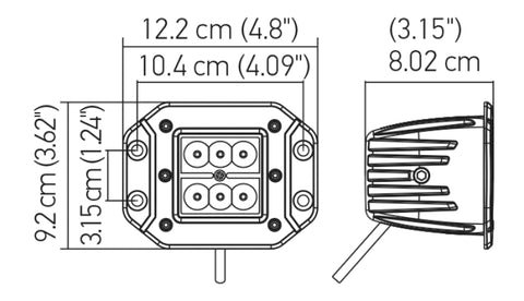 Hella Value Fit Flush Mount 3in 18W Cube Flood Beam LED Light - 357204021