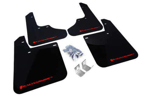 Rally Armor 93-01 Subaru Impreza RS Black UR Mud Flap w/ Red Logo - MF2-UR-BLK/RD