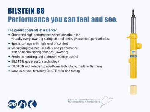 Bilstein B8 94-98 Audi Cabriolet 2.8L Rear Monotube Shock Absorber - 24-018432